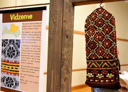 Latvian mittens from Cleveland area Latvians on display