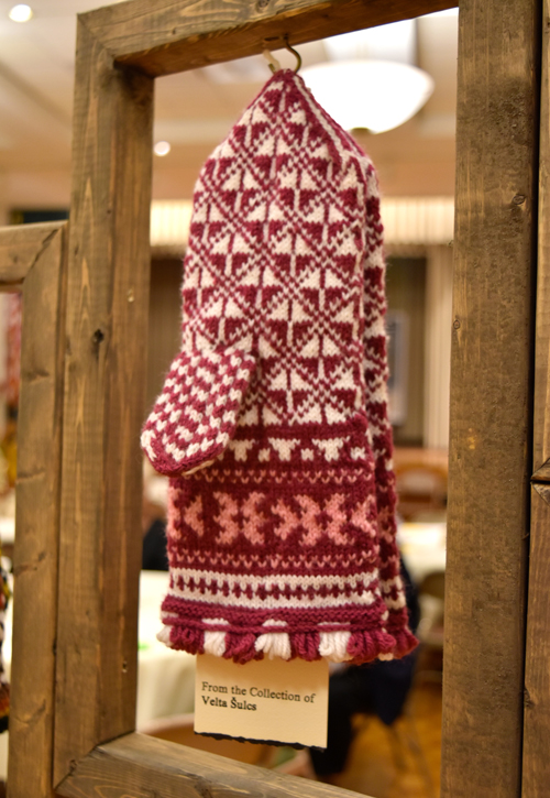 Latvian mittens from Cleveland area Latvians on display