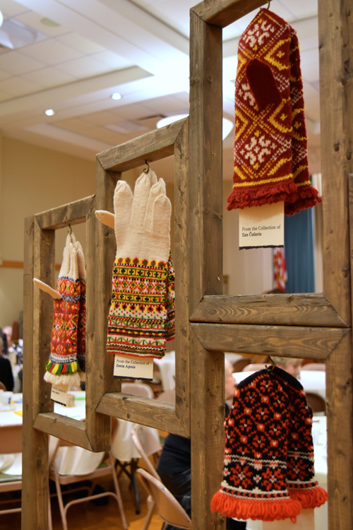 Latvian mittens from Cleveland area Latvians on display