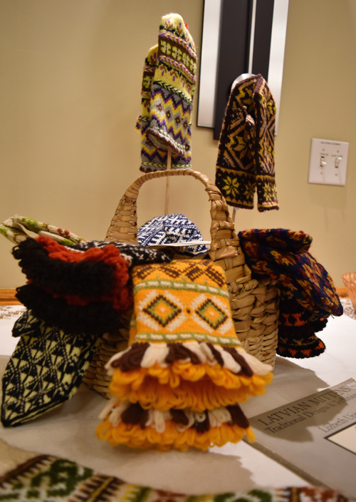 Latvian mittens from Cleveland area Latvians on display