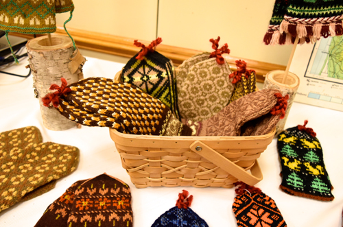 Latvian mittens from Cleveland area Latvians on display