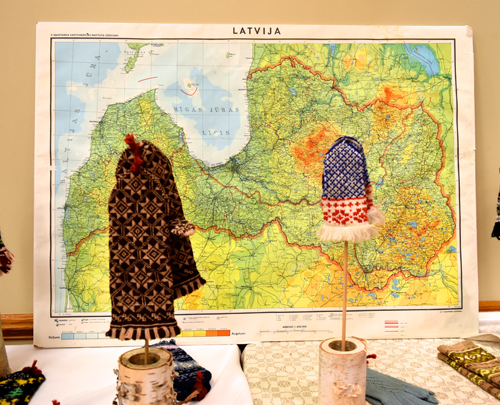 Latvian mittens from Cleveland area Latvians on display