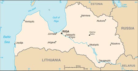 Map of Latvia