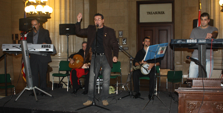 Tony Mikhael and Joe Estephan Band at the Lebanon Day celebration at Cleveland City Hall