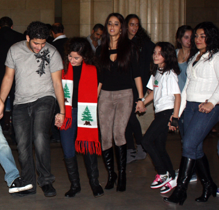 Dancing at at Lebanon Day celebration at Cleveland City Hall