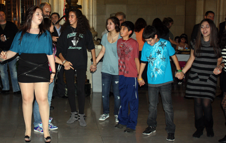 Dancing at at Lebanon Day celebration at Cleveland City Hall