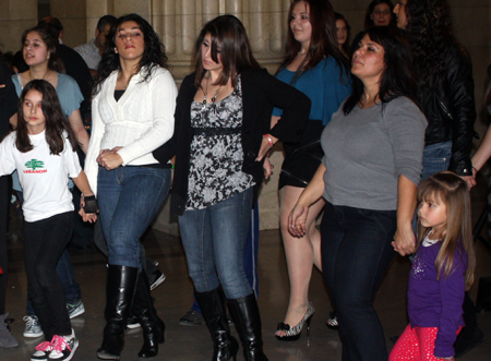 Dancing at at Lebanon Day celebration at Cleveland City Hall