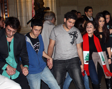 Dancing at at Lebanon Day celebration at Cleveland City Hall