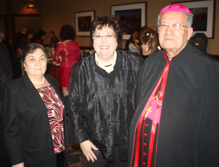 Amira Joseph, Lucy Stickan and Archbishop Youssef