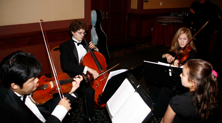 Cleveland Institute of Music musicians entertained during the reception