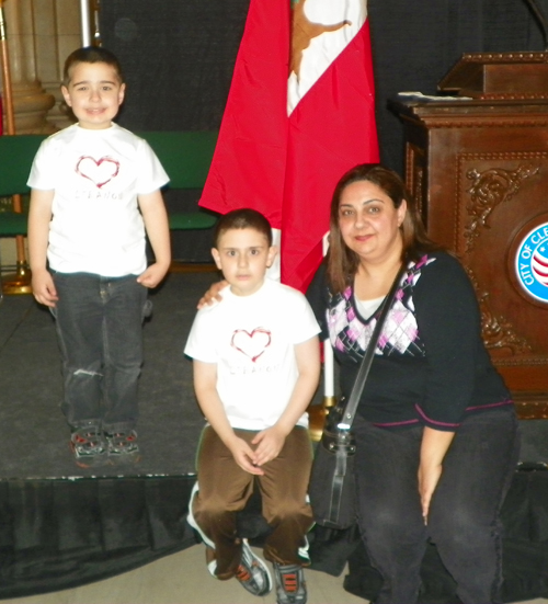 Mona Daoub with children Ayman and Bassam