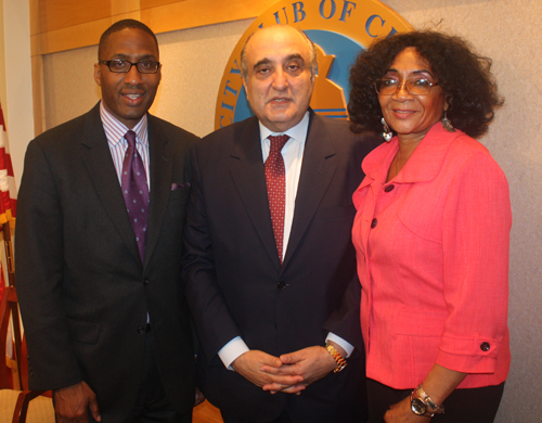 Cleveland Council's Zack Reed and Mamie Mitchell with Minister Fady Abboud