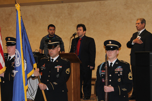 Anthony Karam sings National anthem with color guard at CAMEO event