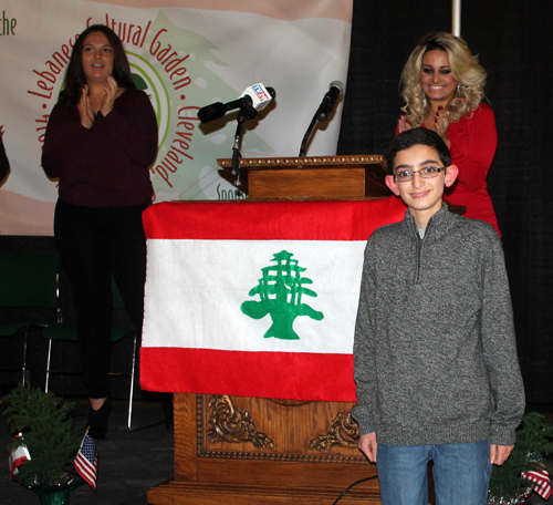 young boy who created a flag of Lebanon
