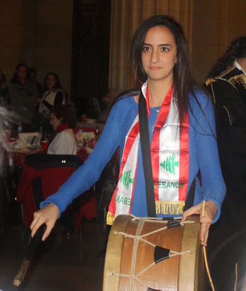 Lebanese girl with drum