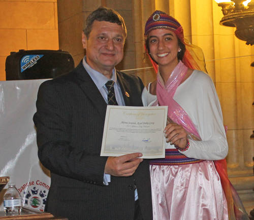 ALCC President Pierre Bejjani gave certificates to each of the members of the Ajyal Dancers