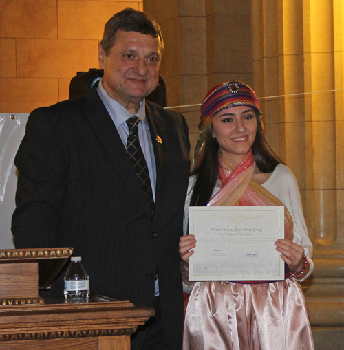 ALCC President Pierre Bejjani gave certificates to each of the members of the Ajyal Dancers