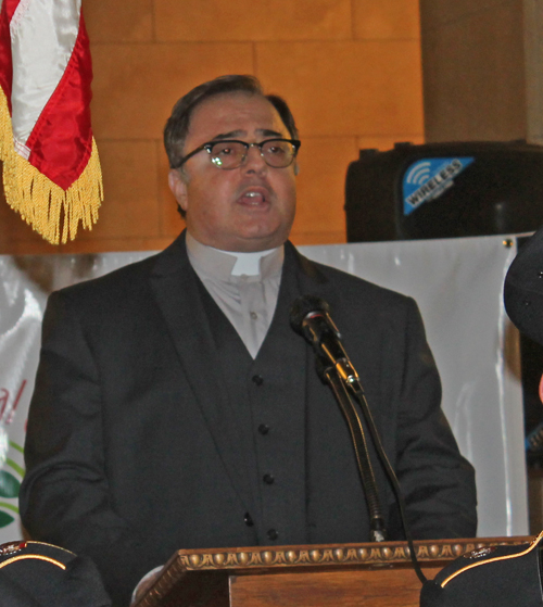Fr. Naim Khalil singing Lebanese national anthem