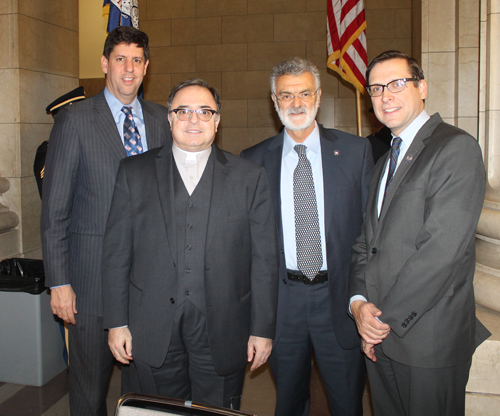 Steve Dettelbach, Fr. Naim Khalil, Mayor Frank Jackson and Councilmna Brian Cummins