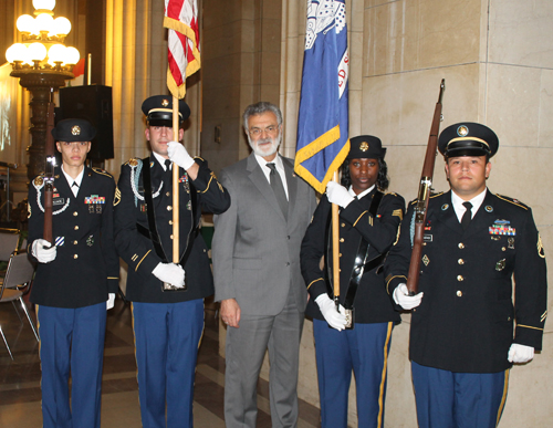 Mayor Frank Jackson and US Army Color Guard