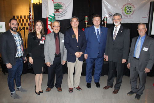 Jad Bedran, Vera Hatem, Faris Alameh, Brunswick Mayor Ron Falconi, Pierre Bejjani, Cleveland Mayor Frank Jackson and Tony Abdulkarim