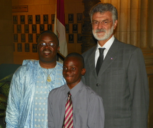 Jackson Seo Sr and Jr with Mayor Jackson