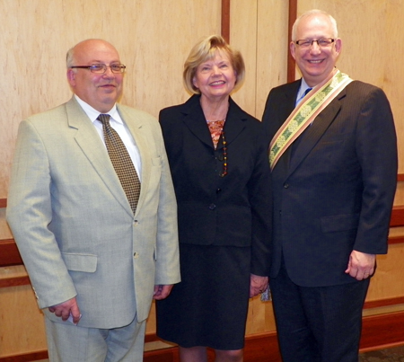 Dr. Vidas Lauruska, rector of Siauliai University, Ingrida Bublys, honorary general consul of the Republic of Lithuania in Ohio and Kent State President Lester A. Lefton