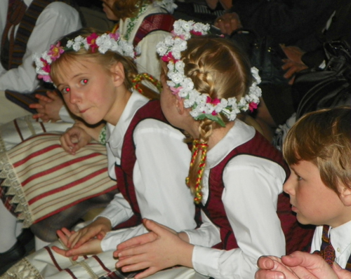 Lithuanian dancers in traditional costumes