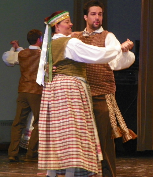 Lithuanian dancers in traditional costumes