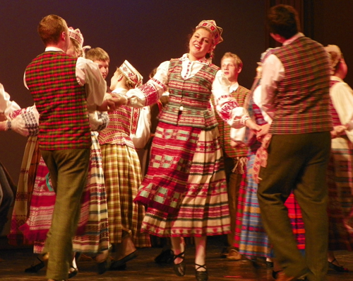 Lithuanian dancers in traditional costumes