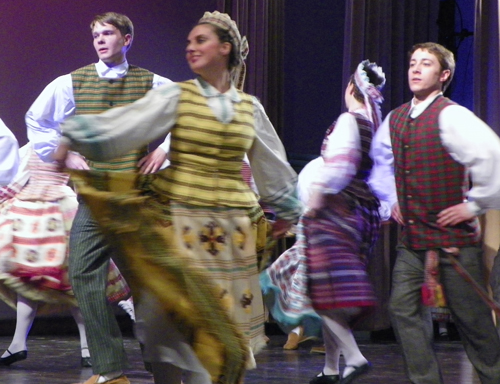 Lithuanian dancers in traditional costumes