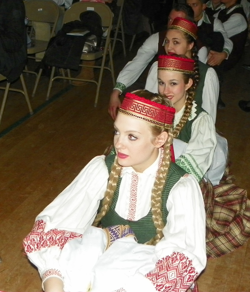 Lithuanian dancers in traditional costumes