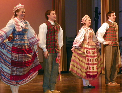 Lithuanian dancers in traditional costumes