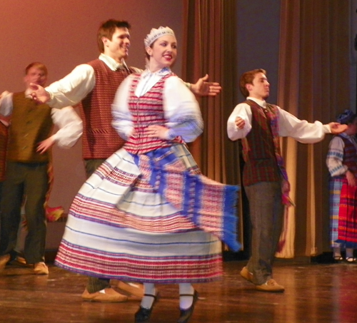 Lithuanian dancers in traditional costumes