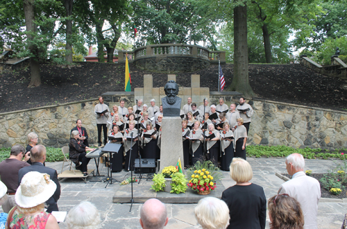 Singing the Lithuanian National Anthem