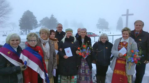 Ceremony at All Souls Mausoleum honoring the Declaration of Restoration of Lithuania's Independence