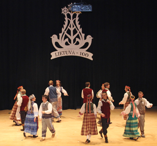 Dancers from Svyturys and Gintaras performed Lithuania, you are Mine or Tu Lietuva tu mana'.