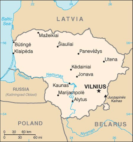 Map of Lithuania