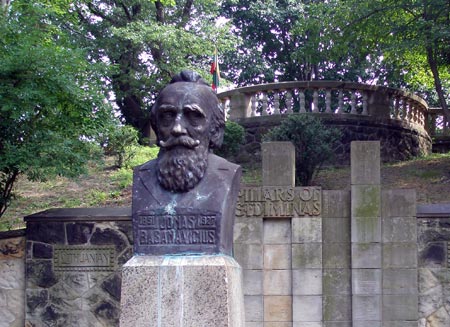 Jonas Basanavicius statue in Lithuanian Cultural Garden in Cleveland Ohio (photos by Dan Hanson)
