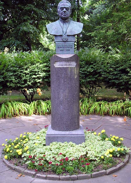 Maciulis Maironis statue in Lithuanian Cultural Garden in Cleveland Ohio (photos by Dan Hanson)