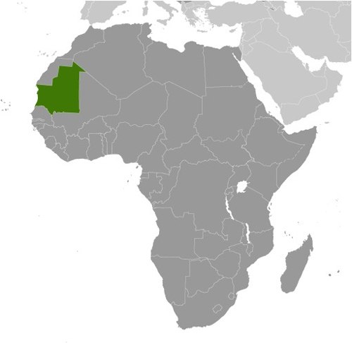 Mauritania map in Africa