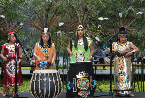 Grupo Tepehuani Nelli perform an ancient Mexican Aztec dance 