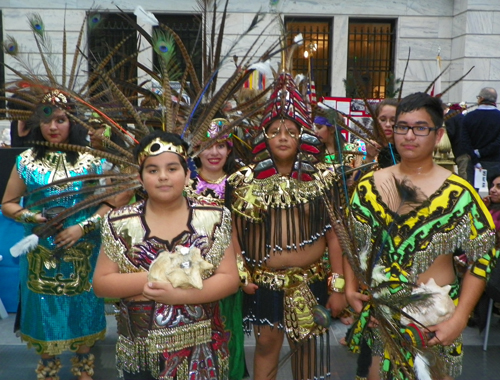 Grupo Tepehuani Nelli perform an ancient Mexican Aztec dance 