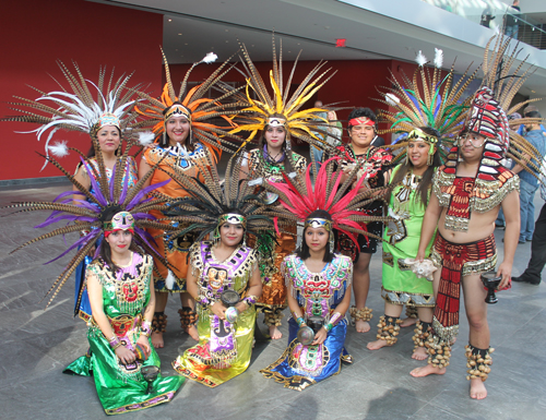 Grupo Tepehuani Nelli performed pre-Hispanic era dances in beautiful Mexican Aztec costumes 