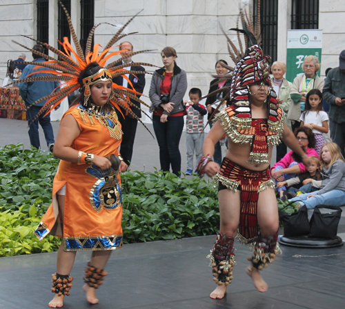 Grupo Tepehuani Nelli performed pre-Hispanic era dances in beautiful Mexican Aztec costumes 