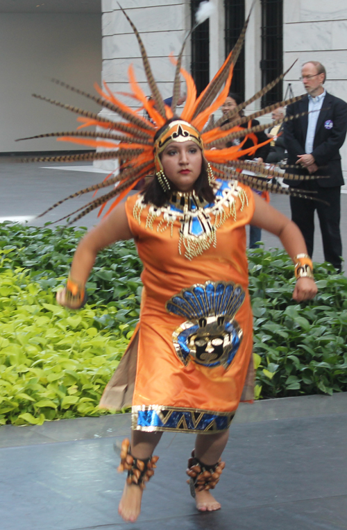 Grupo Tepehuani Nelli performed pre-Hispanic era dances in beautiful Mexican Aztec costumes 