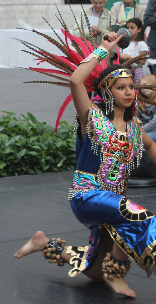 Grupo Tepehuani Nelli performed pre-Hispanic era dances in beautiful Mexican Aztec costumes 