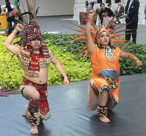 Grupo Tepehuani Nelli performed pre-Hispanic era dances in beautiful Mexican Aztec costumes 