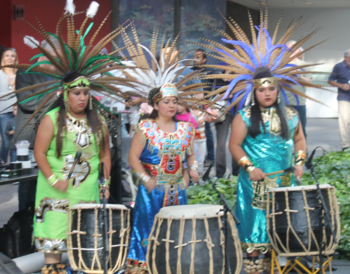 Grupo Tepehuani Nelli performed pre-Hispanic era dances in beautiful Mexican Aztec costumes 