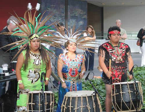 Grupo Tepehuani Nelli performed pre-Hispanic era dances in beautiful Mexican Aztec costumes 